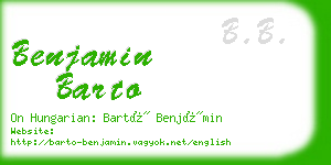 benjamin barto business card